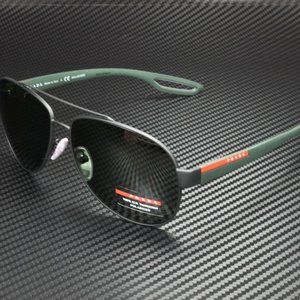 Prada Men's Black and Green Polarized Sunglasses!